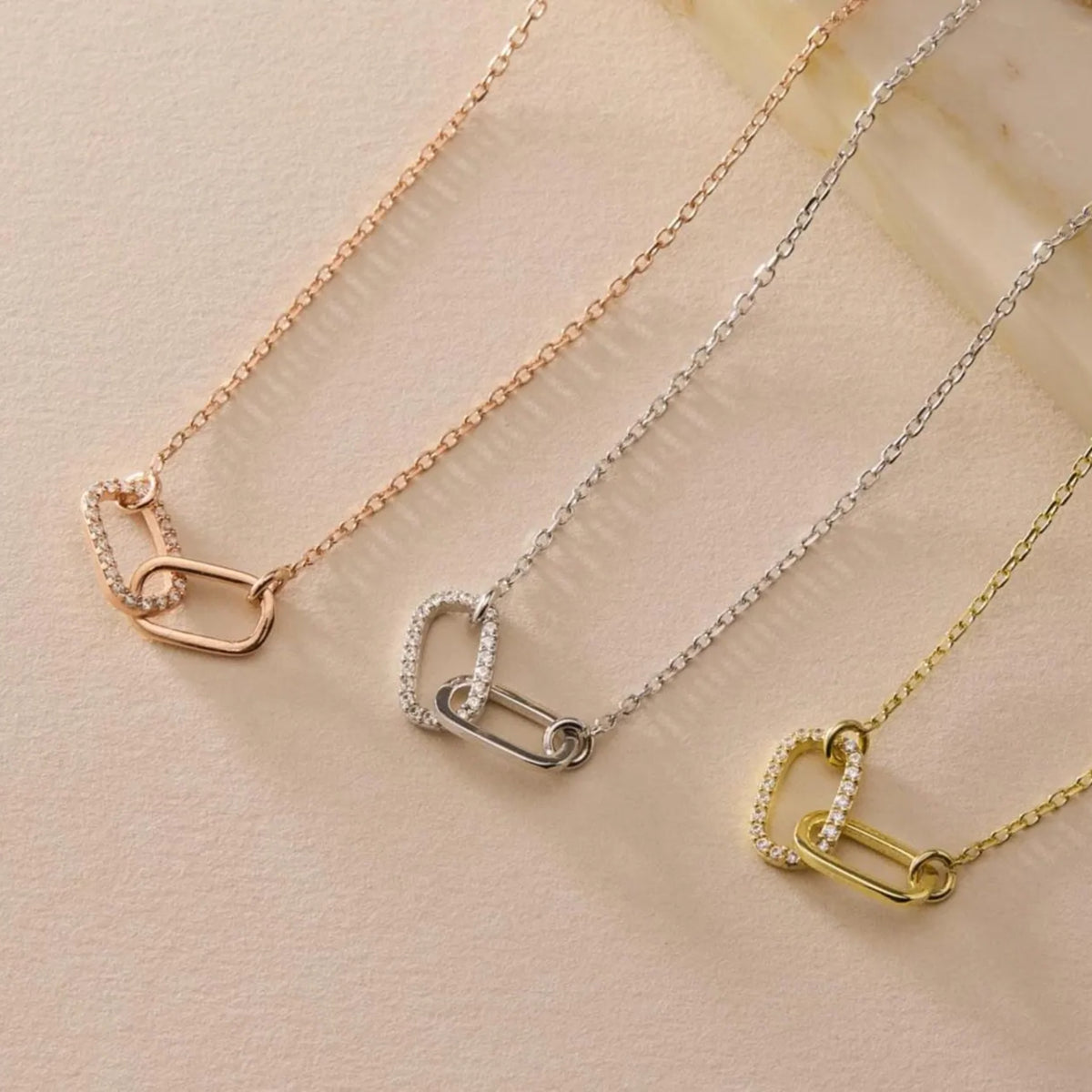 Linked Pendant Necklace • Interlocking Necklace • Forever Necklace