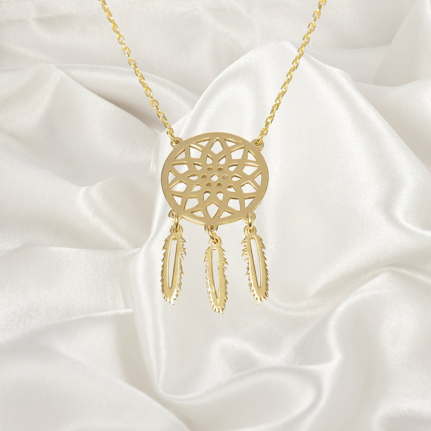 Sterling Silver Dreamcatcher necklace, Dreamcatcher Jewelry, Feather Necklace, simple necklace, wedding necklace, Bridesmaid gifts