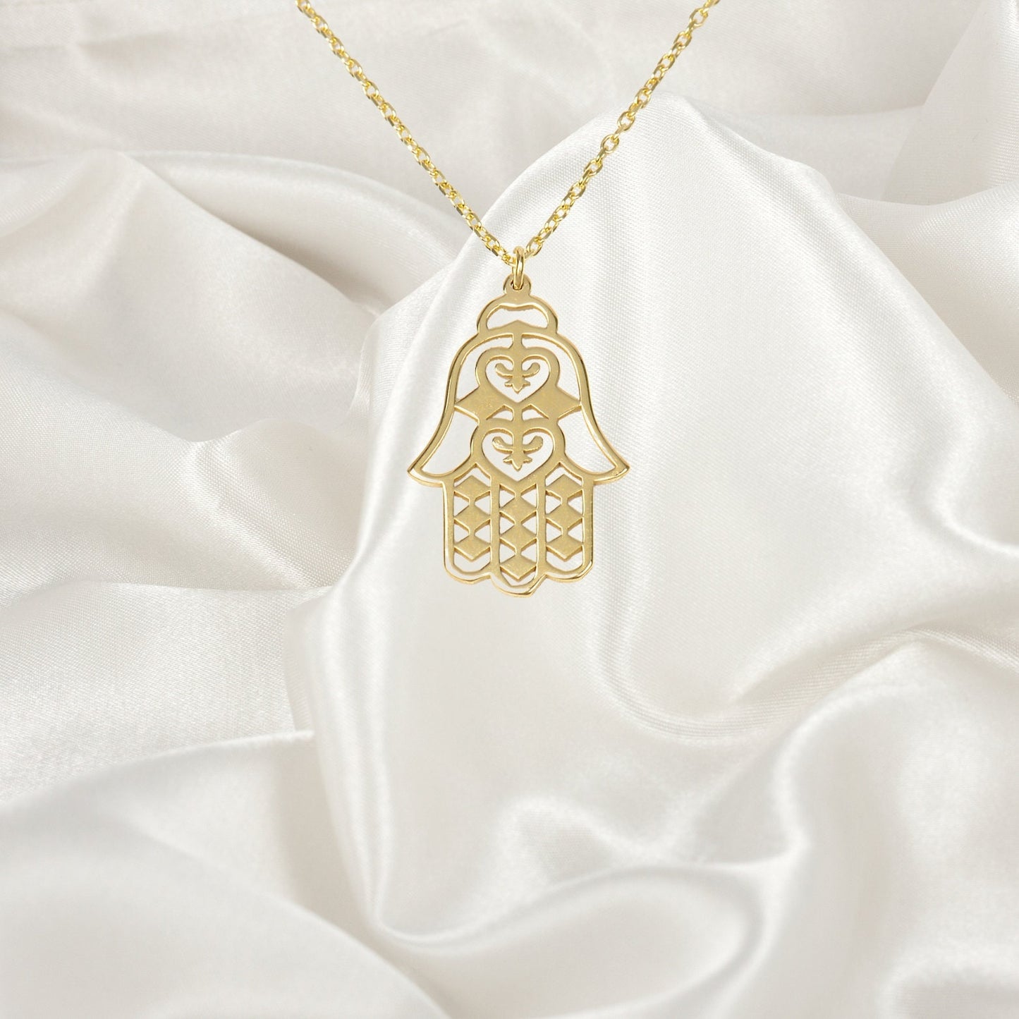925K Sterling Silver Hand of Hamsa Necklace, Meaningful Necklace, Hand of Fatima Necklace, Good Luck Charm jewellery, Protection Necklace