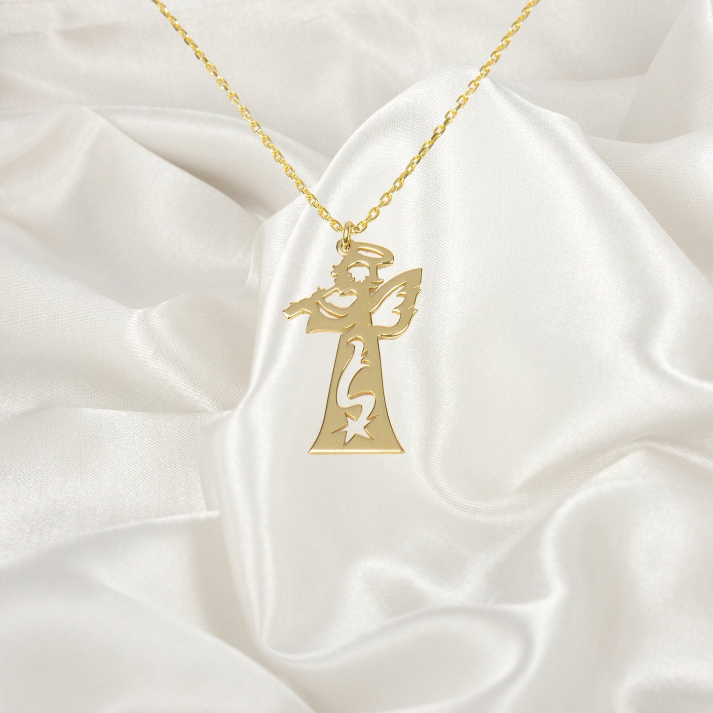 Guardian Angel Necklace, Religious Necklace, Crystal Necklace, Bridesmaid Gifts, Angel Jewellery, Valentine's Day necklace, Orphan Gift