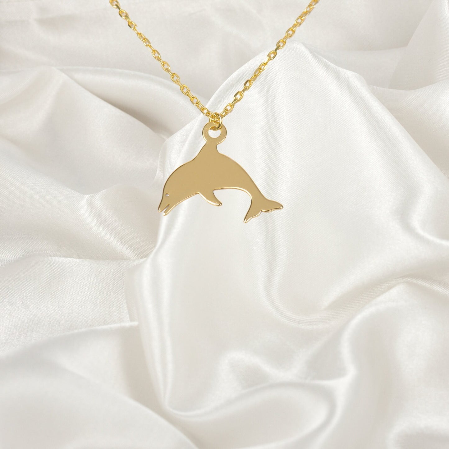 Silver Dolphin Necklace, Geometric Animal Necklace, Handmade Jewelry, Gift For Her, Animal Lover Gift, Animal Jewelry, Mothers Day Gifts