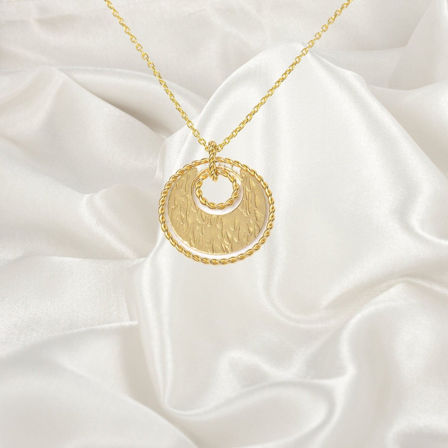 Solar Eclipse Necklace, Valentines Day Gift, Dainty Gold Necklace, Necklace for Women, Birthday Gift for Her, Gift for Mom, Anniversary Gift