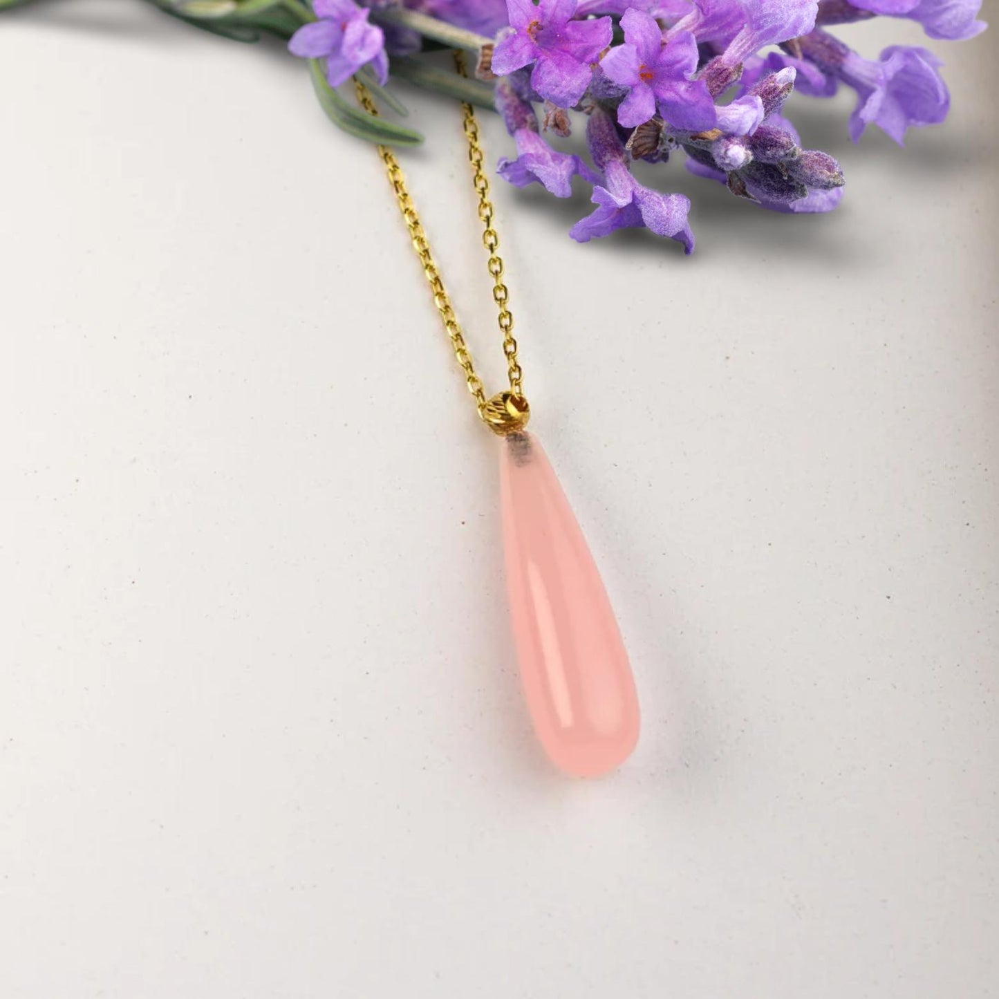 Rose Quartz Necklace, Natural Crystal Pendant, Healing Crystal Necklace, Earthy Necklace, Anxiety Necklace, Collier Quartz Rose Jewelry