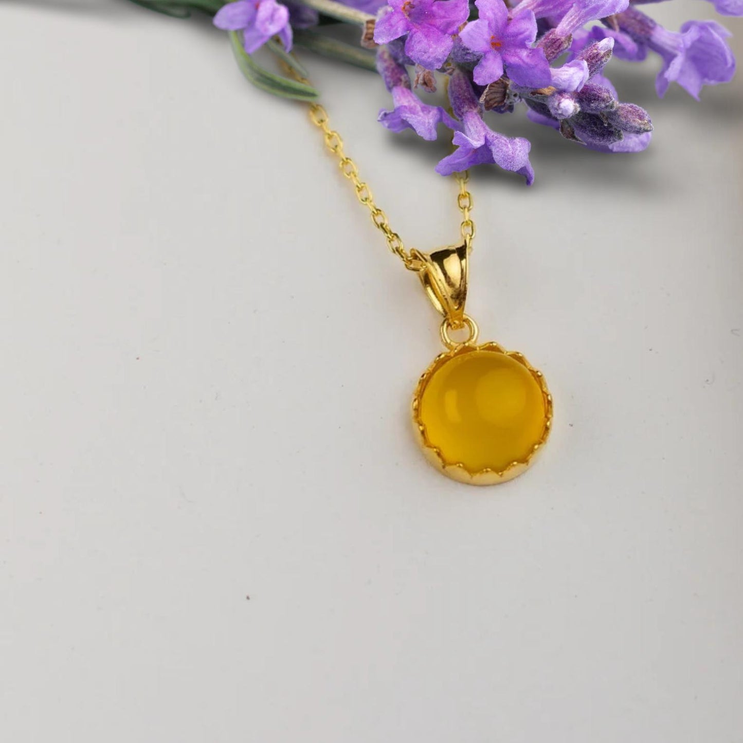 Citrine Quartz Necklace, Yellow Crystal Necklace, Crystal Necklace, November Birthstone, Agate Pendant