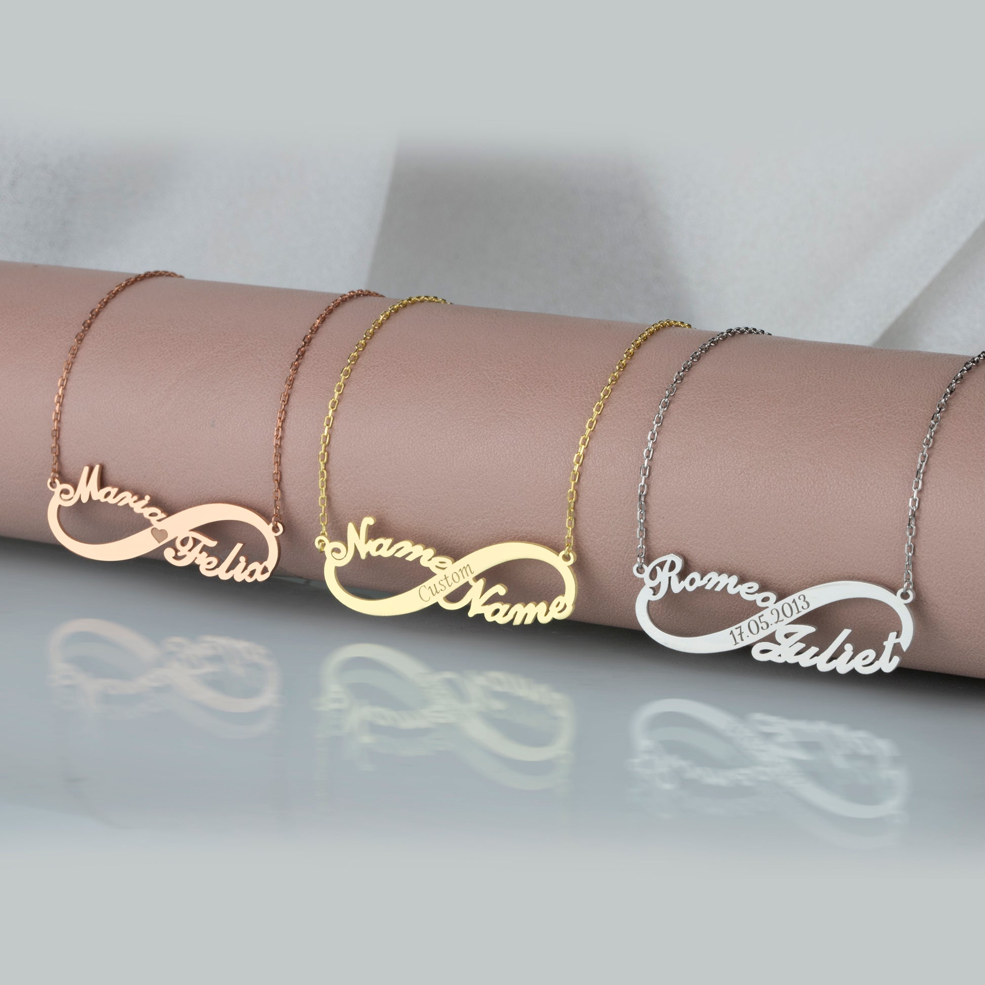 Custom Infinity Name Necklace, Personalised Infinity Necklace, Infinity Necklace with Names - Geniune Jewellery