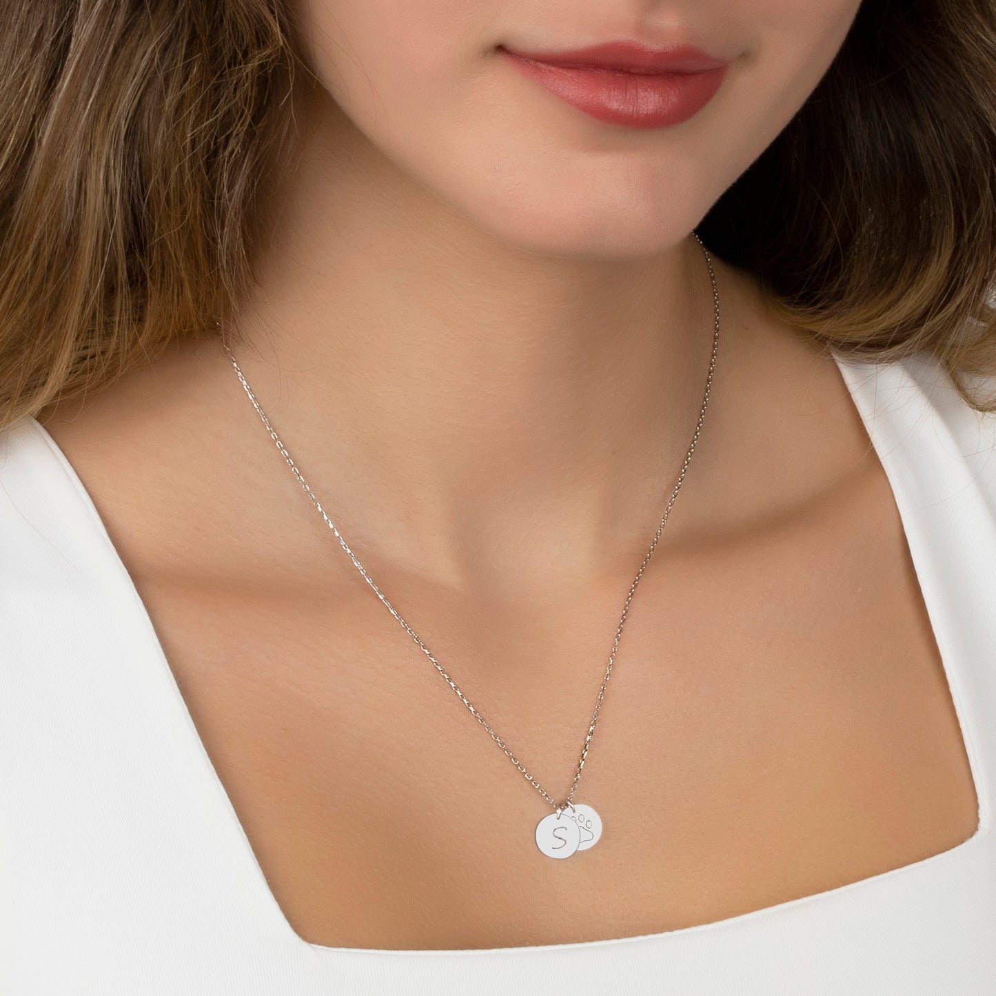 Custom Paw Necklace with Initial, Paw Necklace, Dog Lovers Gifts, Paw with Initial - Geniune Jewellery