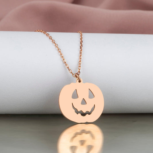 Dainty Pumpkin Halloween, Pumpkin Necklace, Silver Pumpkin Necklace, Dainty Pumpkin Halloween Gifts.