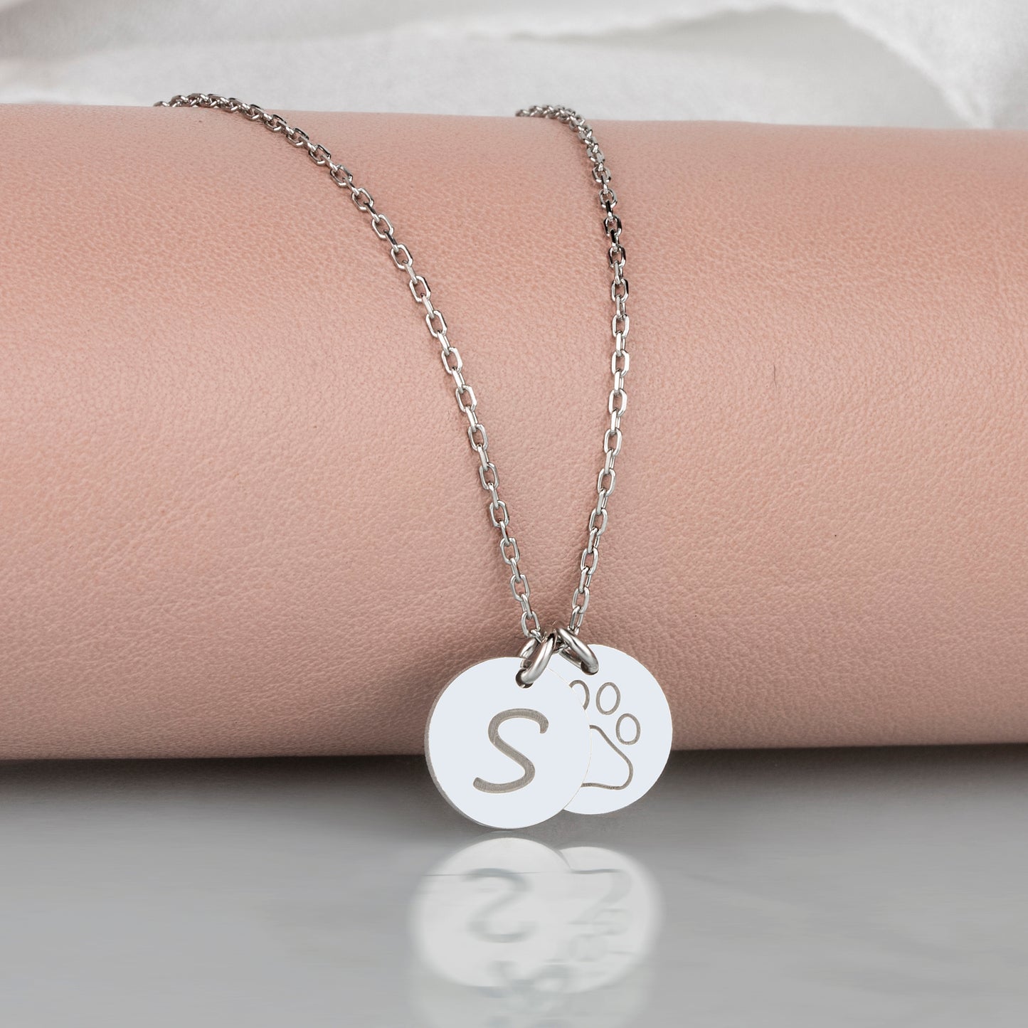 Custom Paw Necklace with Initial, Paw Necklace, Dog Lovers Gifts, Paw with Initial - Geniune Jewellery