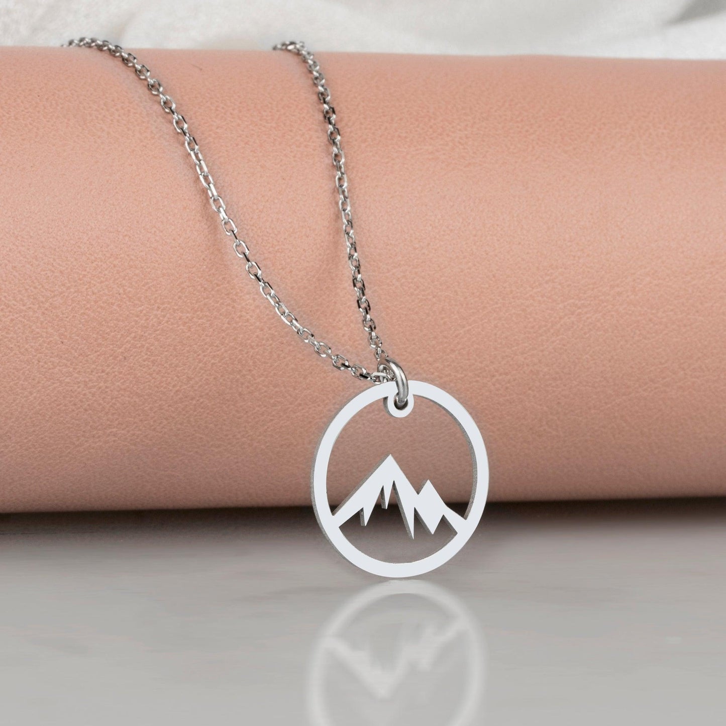 Mountain Necklace, Silver Mountain, Adventure Time, Wanderlust Necklace,Dainty Simple Necklace.