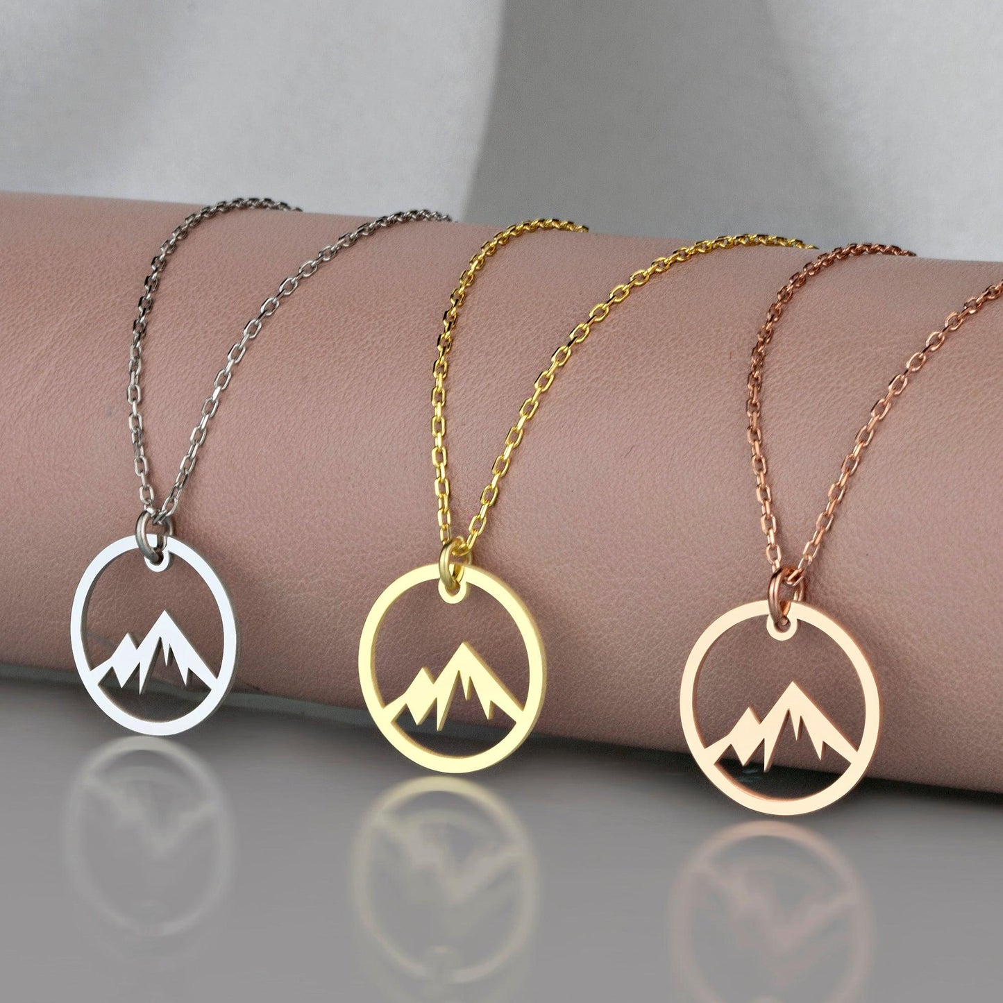 Mountain Necklace, Silver Mountain, Adventure Time, Wanderlust Necklace,Dainty Simple Necklace.