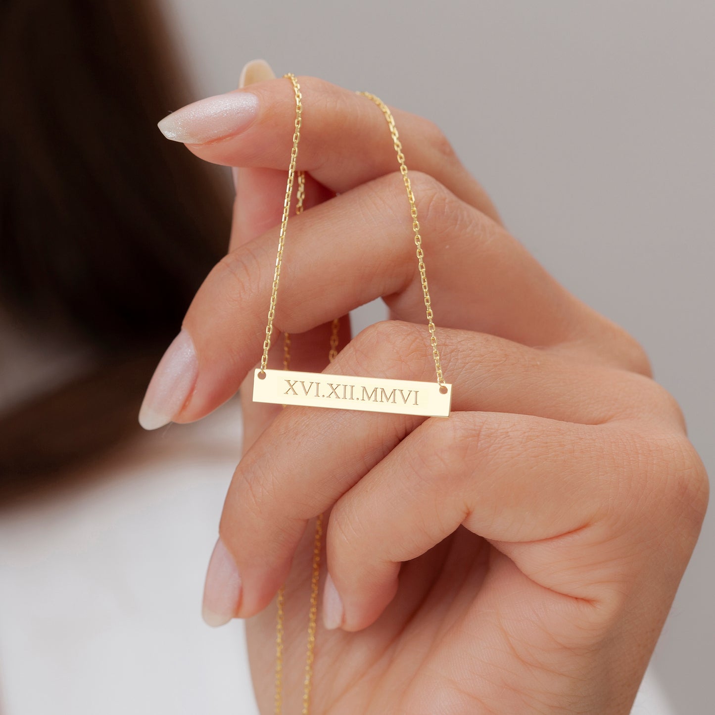 Roman Numeral Necklace, Personalised Roman Numbers Birth Date Gift, Custom Date Necklace - Geniune Jewellery