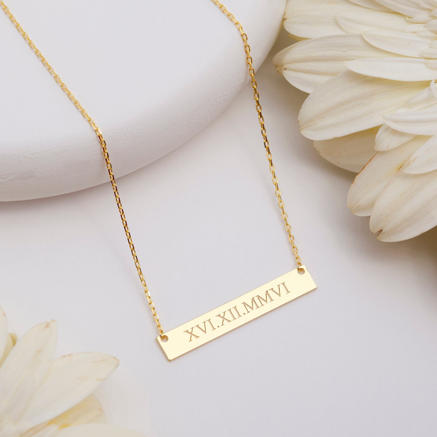 Roman Numeral Necklace, Personalised Roman Numbers Birth Date Gift, Custom Date Necklace - Geniune Jewellery