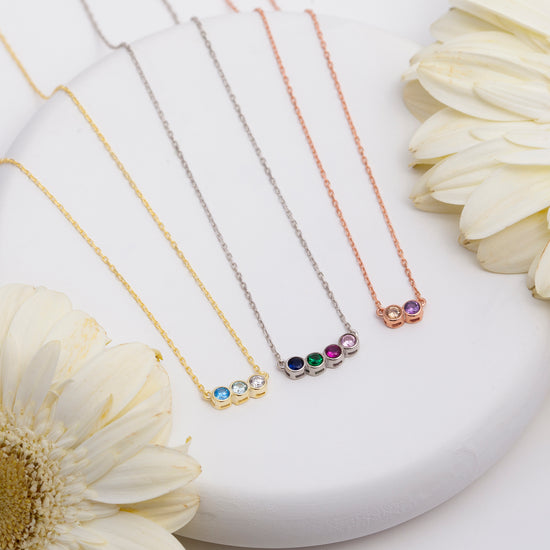 Sterling Silver Birthstone Necklace, Family Necklace, Personalized Gifts for Mom, Mothers Necklace, Birthstone Gifts, Gift for Mama Sister - Geniune Jewellery