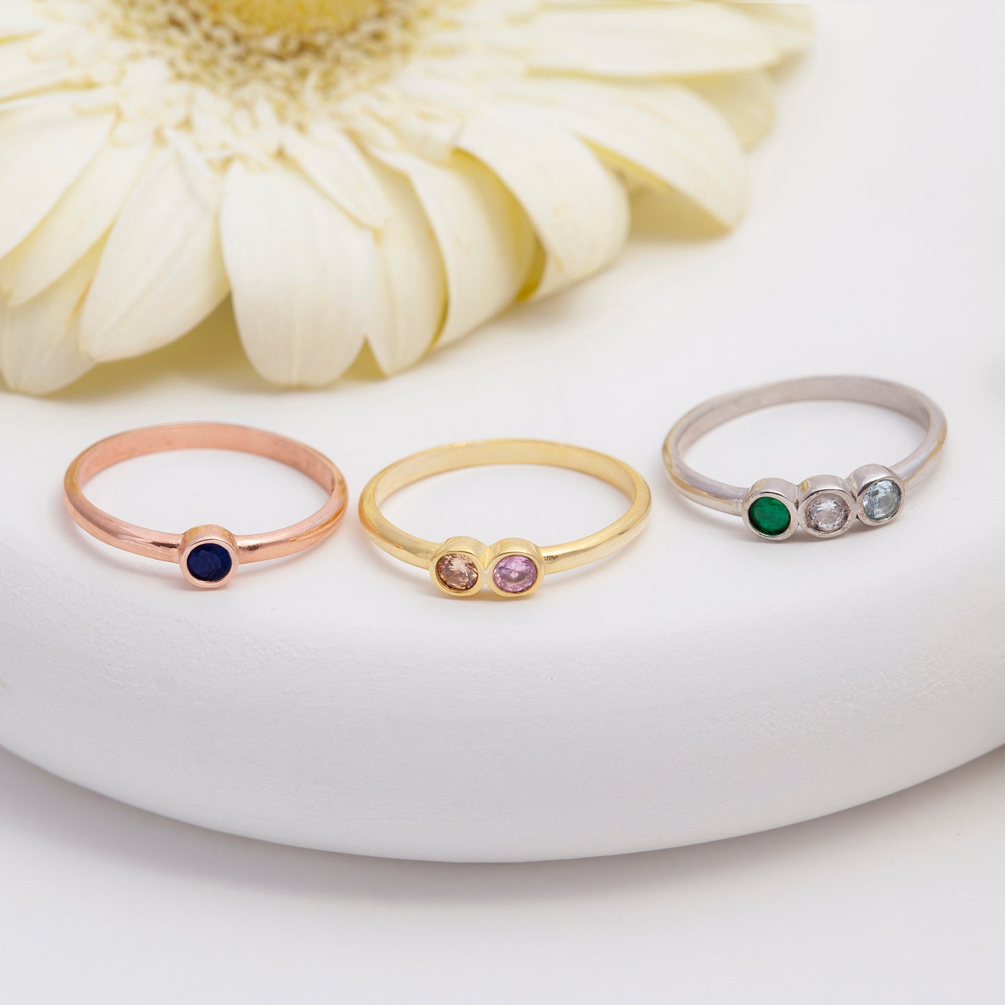 925K Silver Birthstone Ring, Multi Stone Birthstone Ring, Family Birthstone Ring, Mother's Day Gift - Geniune Jewellery