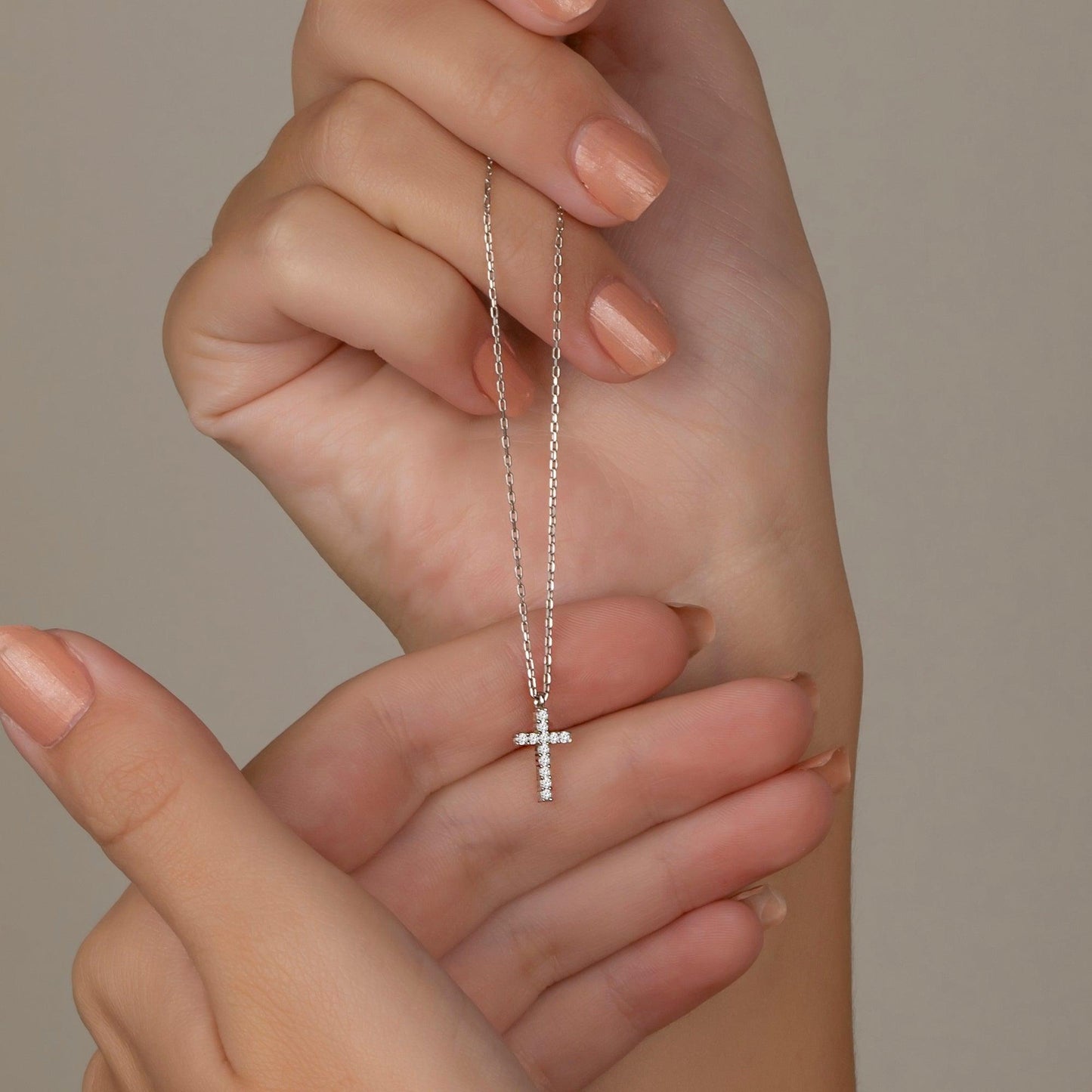 Cross Silver Necklace, Valentine's Day, Gold Cross Necklace For Her, Dainty Minimalist Cross Jewelry For Valentine's Day.