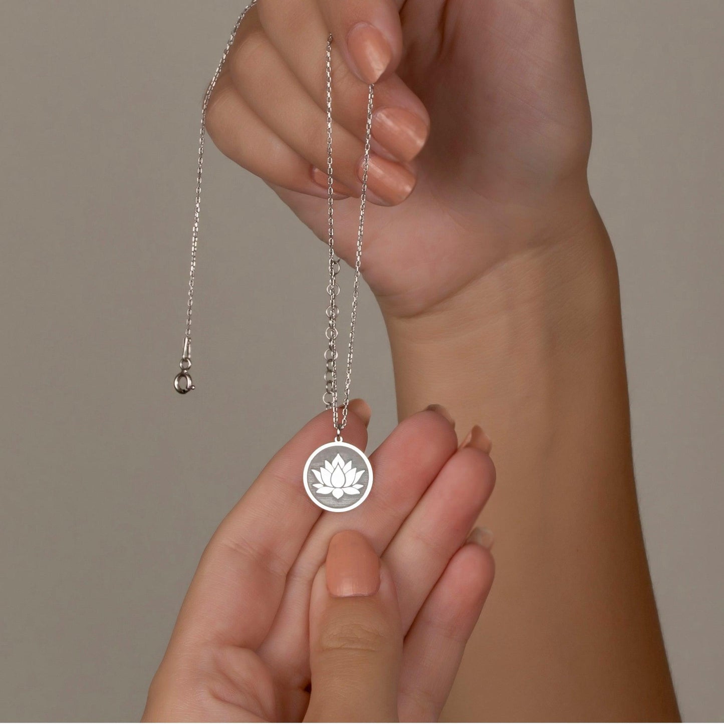 Silver Lotus Flower Pendant, Lotus Necklace, Still I Rise Lotus necklace, Sterling Silver Lotus Pendant.
