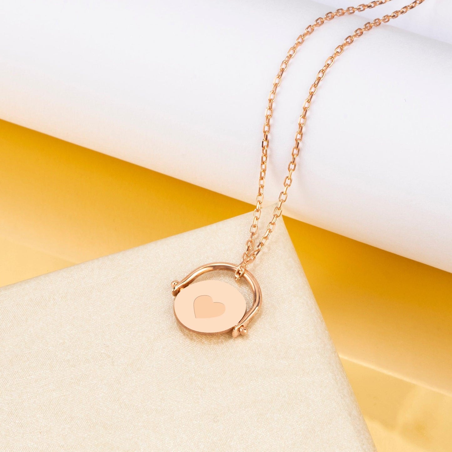 Sterling Silver turning Pendant Necklace, Silver Personalized Necklace, Custom Initial Necklace, Heart Necklace anniversary gift for Woman.