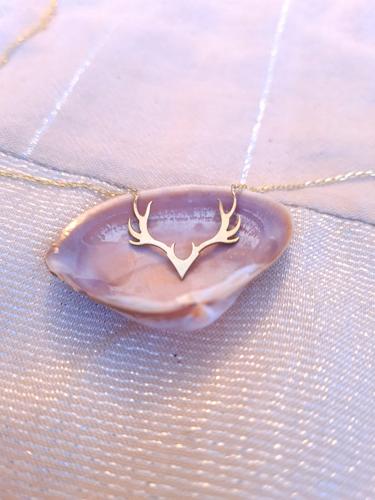 Sterling Silver Antler Necklace, Deer Necklace, Elk Antler Pendant, Horn Necklace, Rustic Necklace - Geniune Jewellery