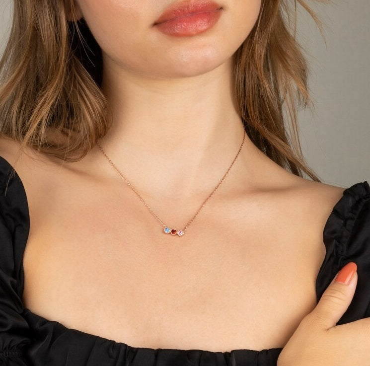 heart birthstone necklace