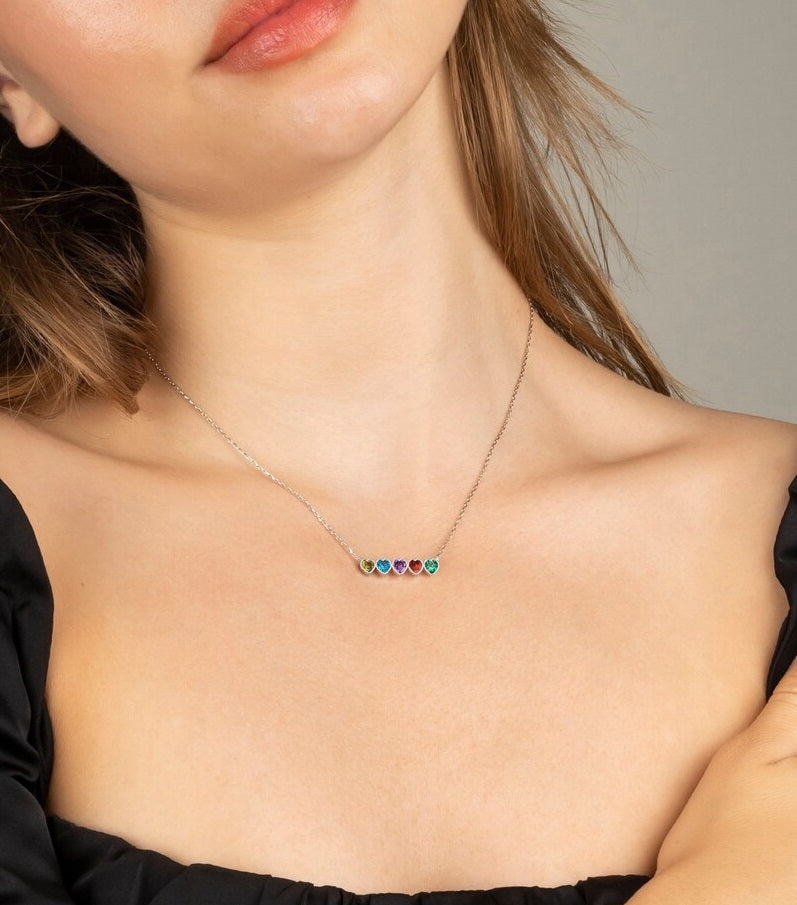 heart birthstone necklace