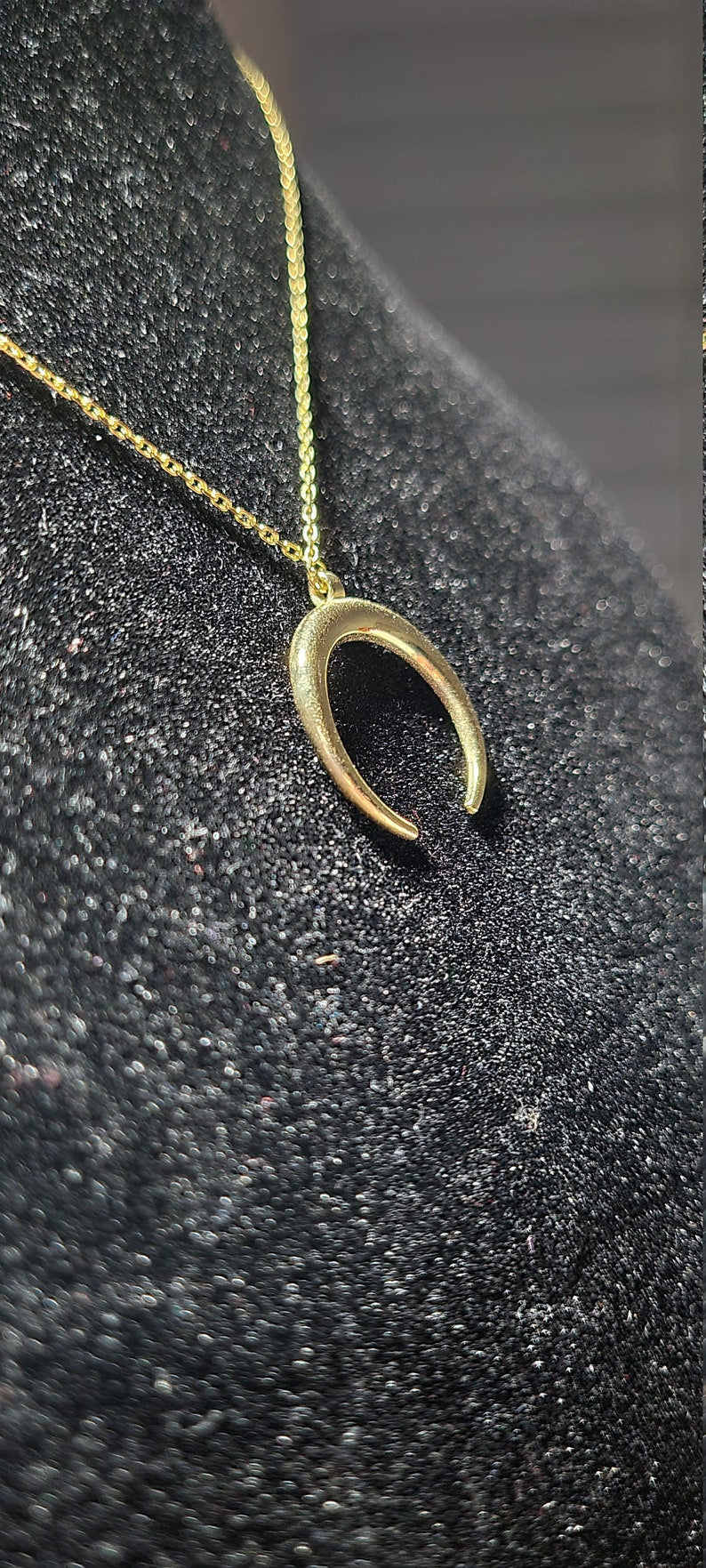 Crescent Moon Necklace, Mothers Day, Half Moon Necklace, Silver Moon Necklace, Beaded Chain Necklace - Geniune Jewellery
