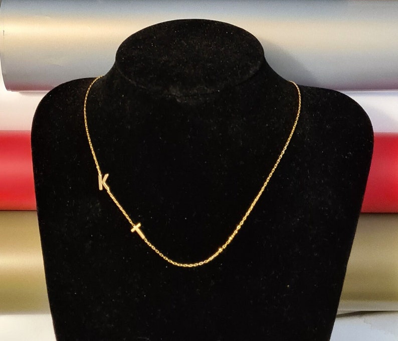 Sideways Initial Necklace, Silver Initial Sideway Letter Jewellery, Sideways Initial Pendant - Geniune Jewellery