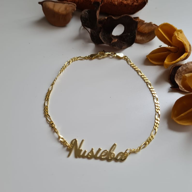 Custom Name Bracelet, Gold Name Bracelet, Handwritten name Bracelet, Personalized Letter Bracelet - Geniune Jewellery