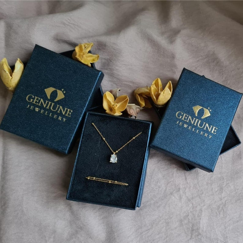 Personalized Birthstone Necklace, Custom Gemstone Necklace, Dainty Pendant for Birthday - Geniune Jewellery