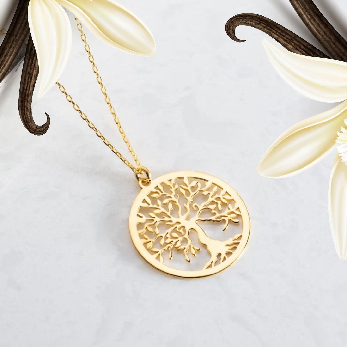 Sterling Silver Tree Of Life Necklace, Family Name Pendant, Grandma Birthday Gift, Family Tree Minimalist Dainty Necklace, Arbre de Vie Gift