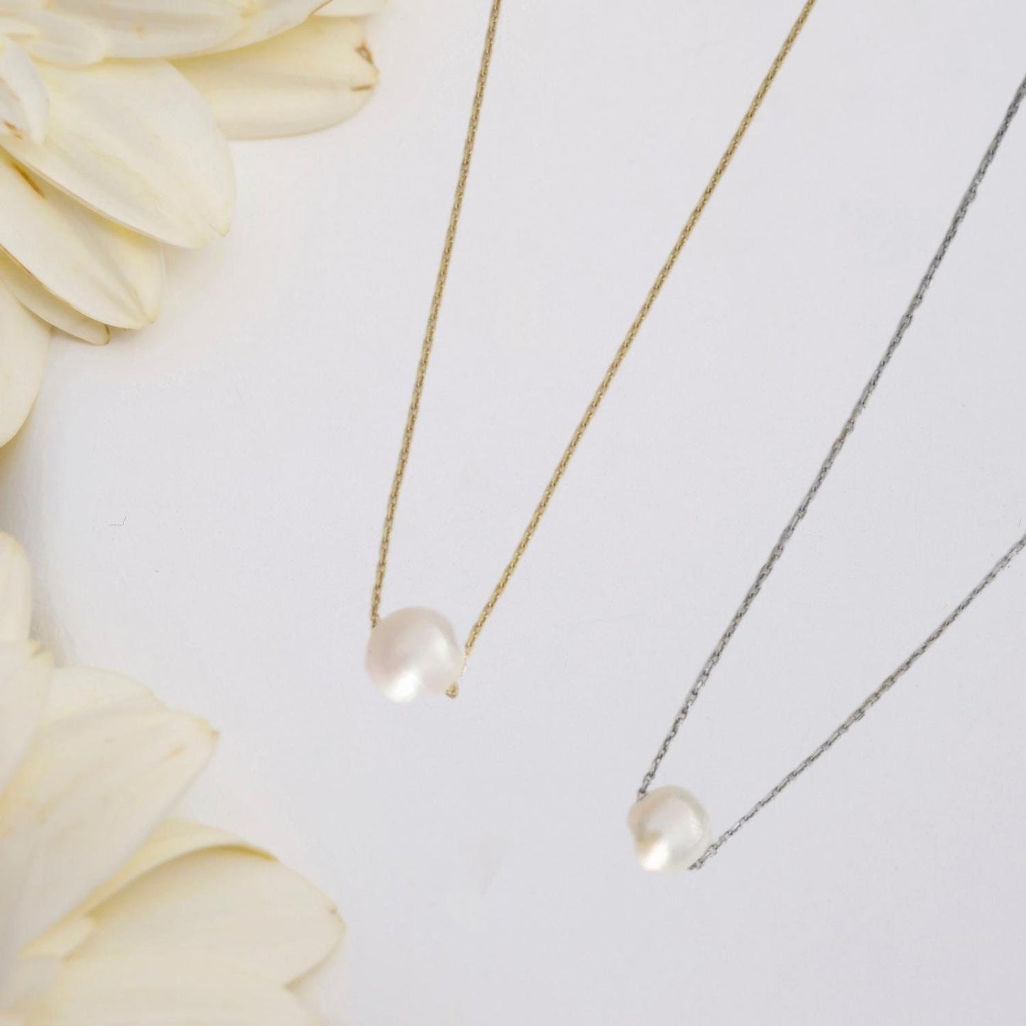 Dainty Pearl Necklace, Bridal Jewellery, Bridesmaid Necklace Gift, Maid of Honour Gift, Wedding Gifts, 925K Everyday Single Pearl Necklace