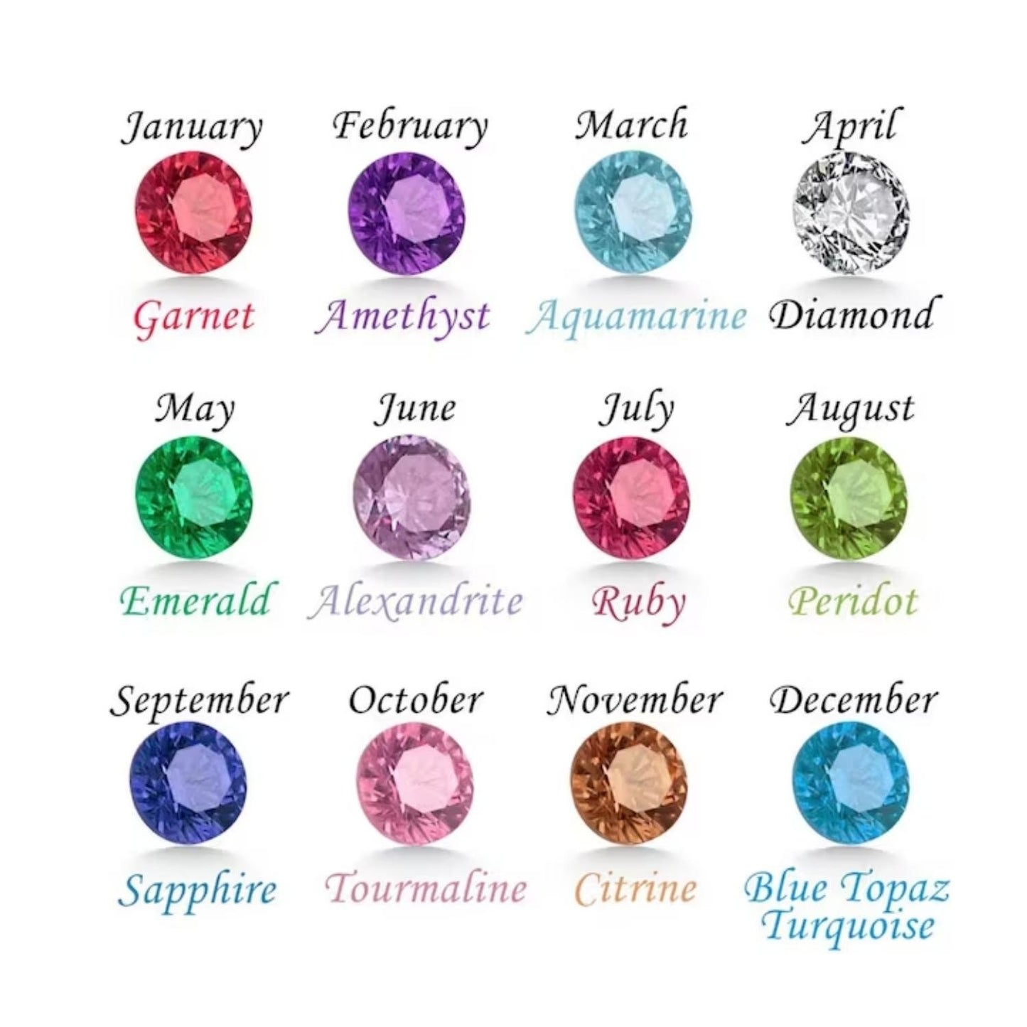 Birthstone Dangle Earrings, Mini Gemstone Earrings, Personalized Cz Stone Earrings, Cubic Zircon Hoop Earrings, Custom Birthstone Earrings - Geniune Jewellery