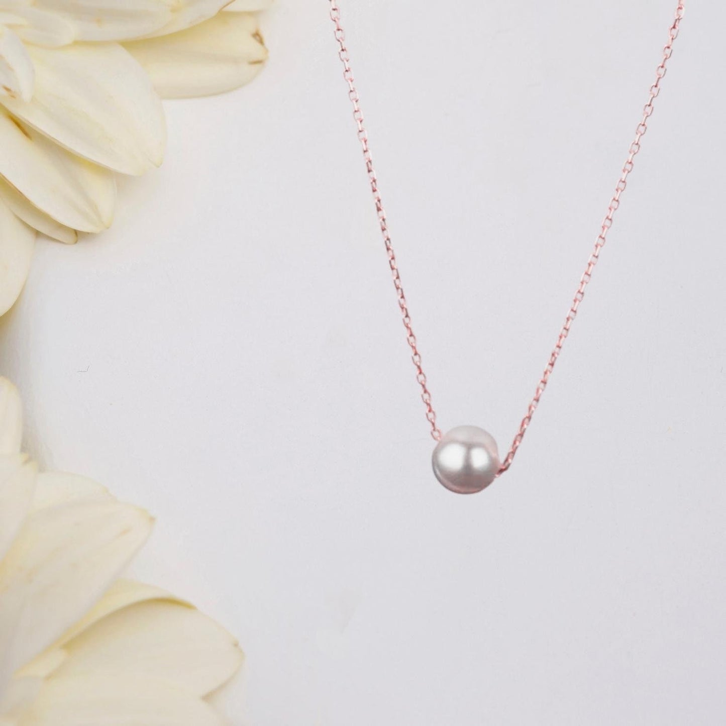 Dainty Pearl Necklace, Bridal Jewellery, Bridesmaid Necklace Gift, Maid of Honour Gift, Wedding Gifts, 925K Everyday Single Pearl Necklace