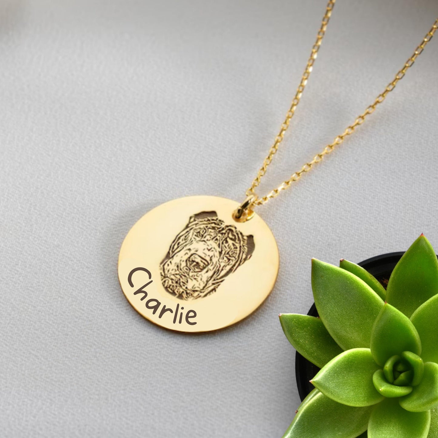 Custom Pet Portrait Necklace, Silver Pet Photo Jewelry, Personalized Dog Mom Gift, Pet Photo Necklace, Pet Memorial Necklace, Christmas Gift