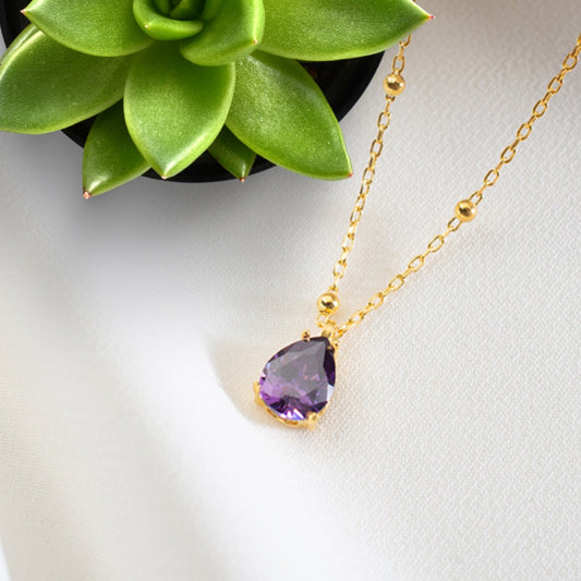 Amethyst Necklace, February Birthstone Necklace, Dainty Necklace, February Birthday Gift for Her, Birthstone Jewellery, necklace for wife