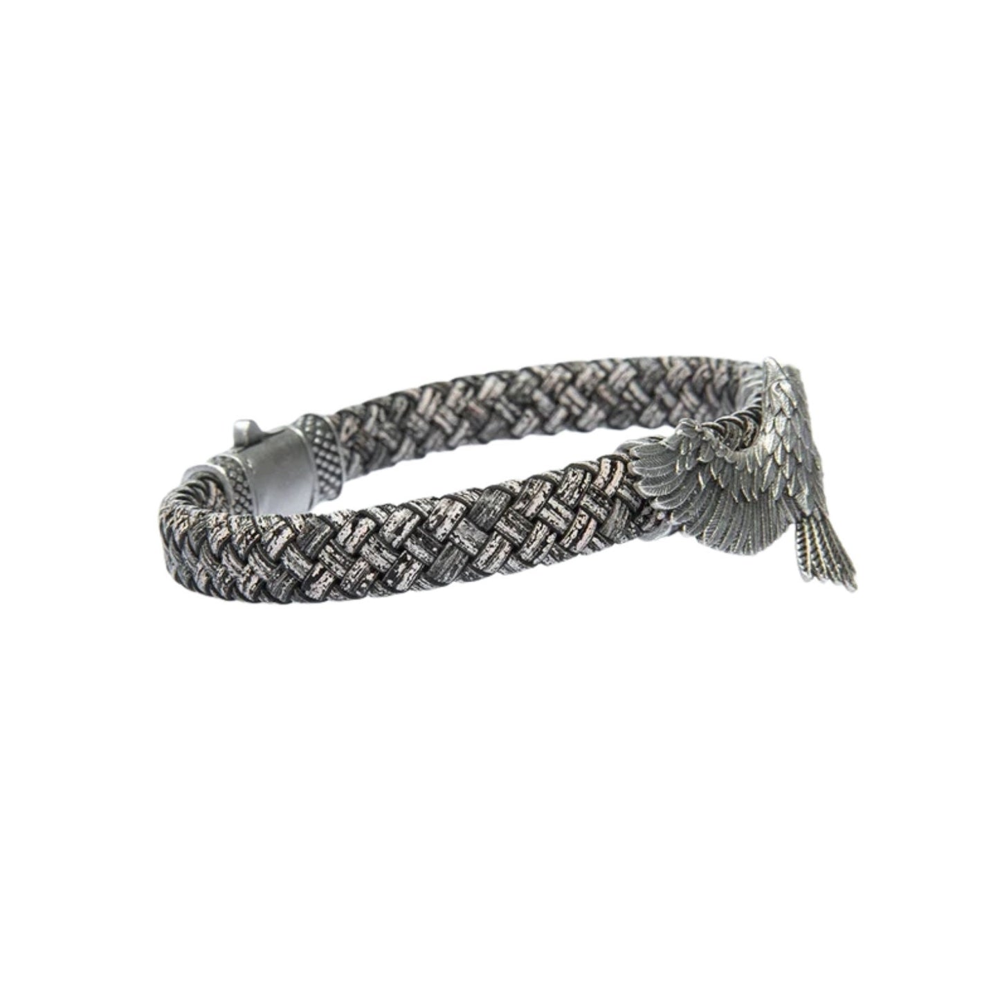 Eagle Figured Handmade Bronze Bracelet, Eagle Bronze Bracelet, Mens Bracelet, Eagle Bracelet, Grey Cord Bracelet, Valentines Day gift Him