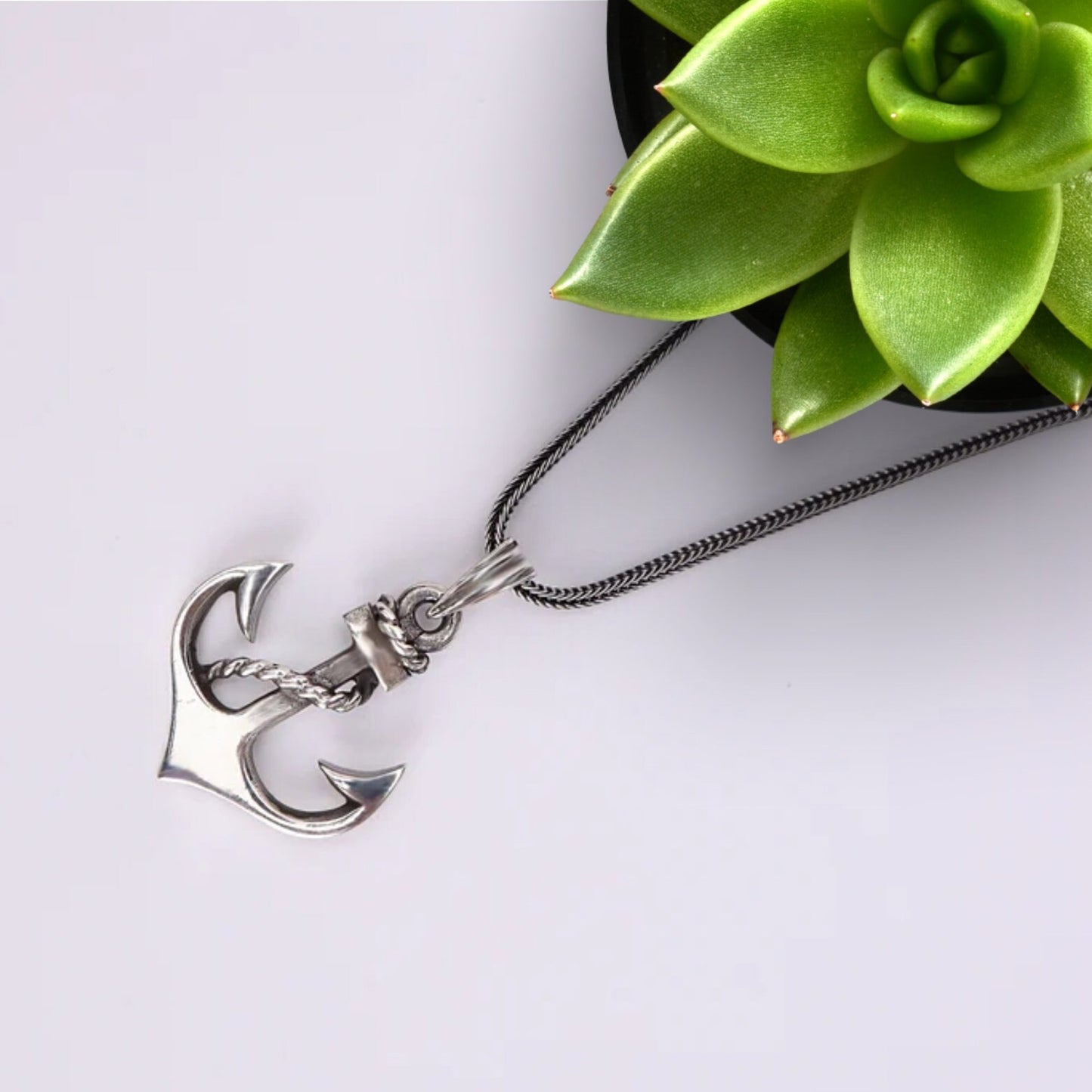 Sterling Silver Anchor Necklace, Mens Sailing Anchor Necklace, Necklaces for Men, Nautical Necklace, Anchor Charm Pendant, Sailor Pendant