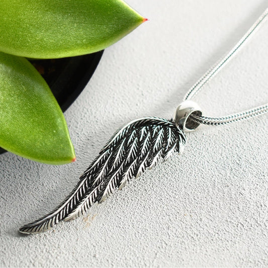 Silver Angel Wing Necklace, Wing Pendant Necklace, Angel Wing Necklace, Mens Wing Necklace, Mens Pendant, Angel Wing Pendant, Angel wing