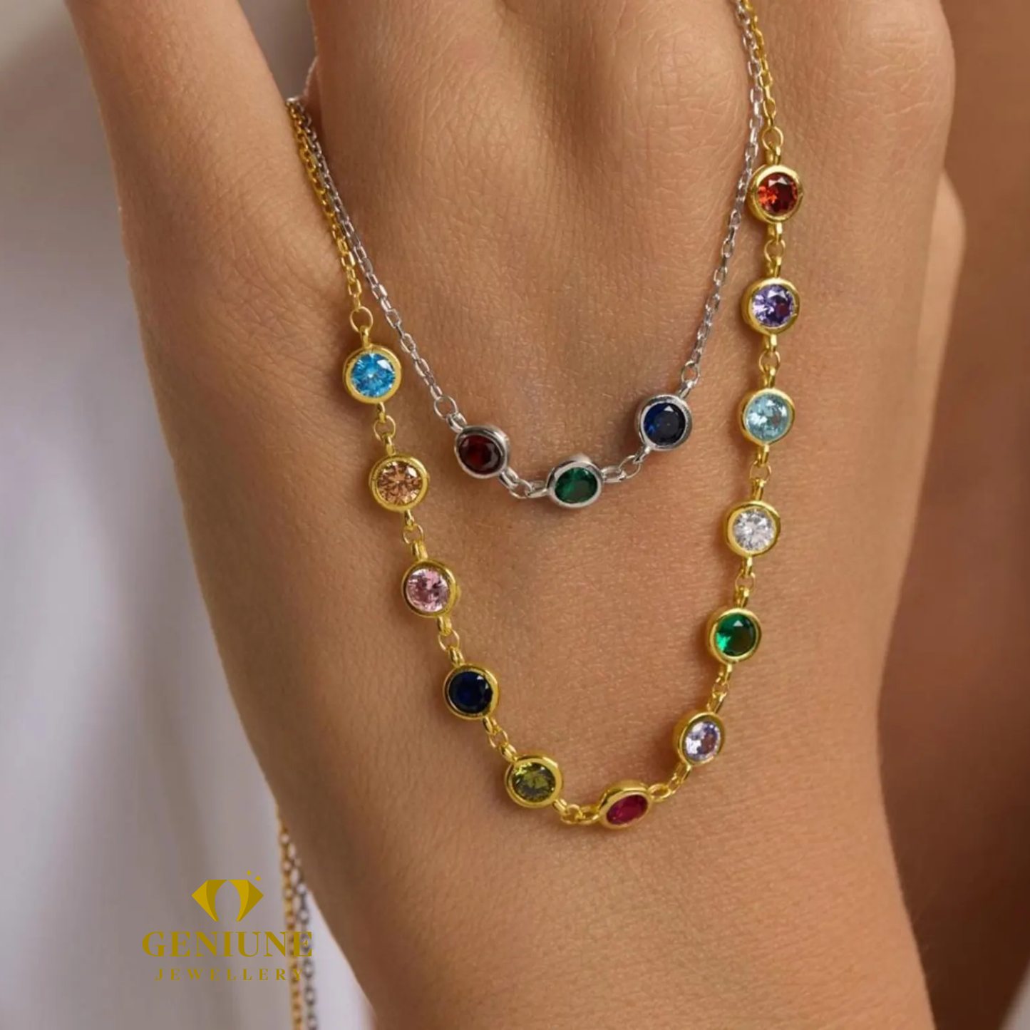 Birthstone Necklace, Family Necklace, Personalized Gifts for Mom