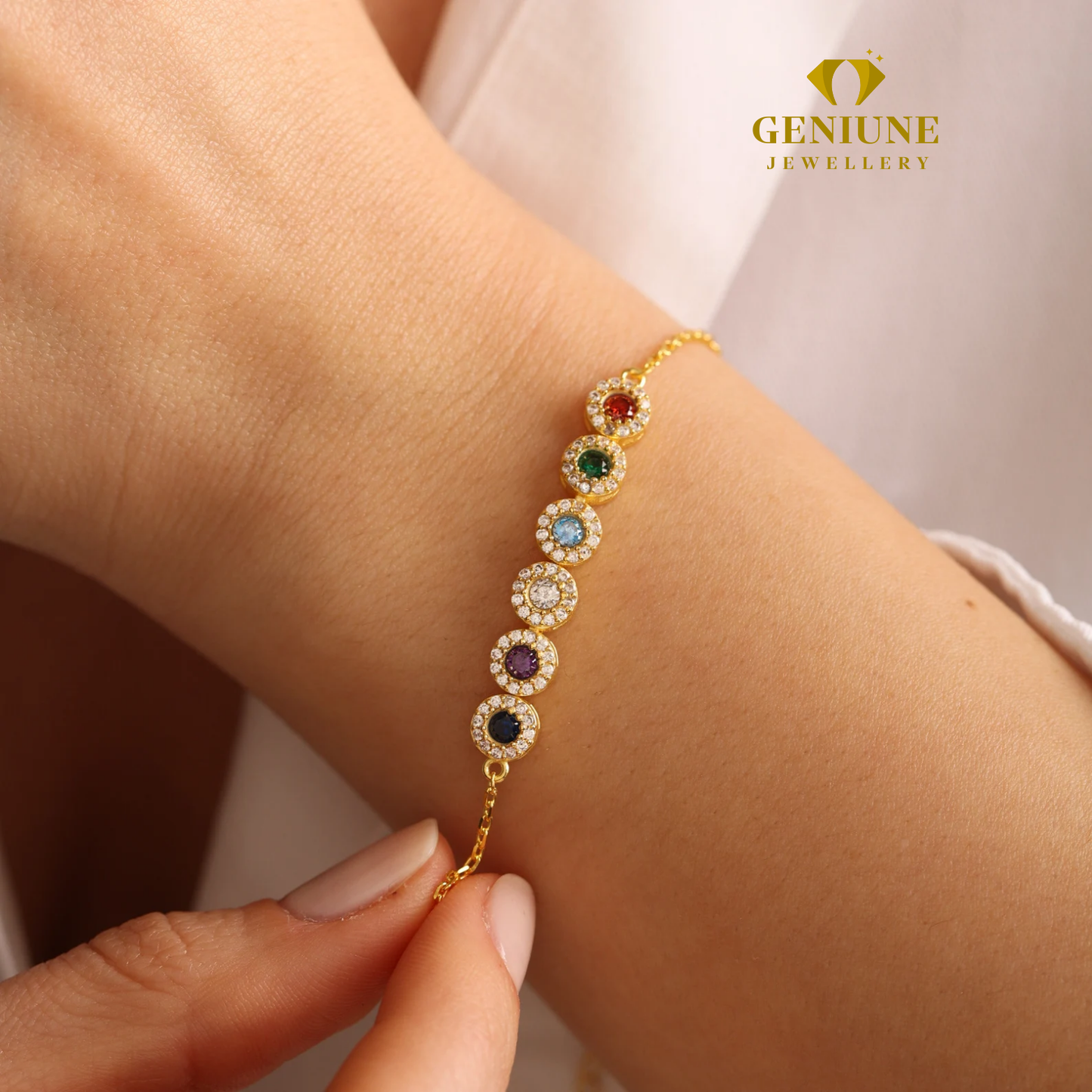 Birthstone Bracelet • Custom Bracelet For Her • Personalised Gift For Mother