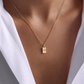 Initial Tag Necklace - Engraved Tag Necklace - Gold Letter Necklace