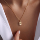 Initial Tag Necklace - Engraved Tag Necklace - Gold Letter Necklace