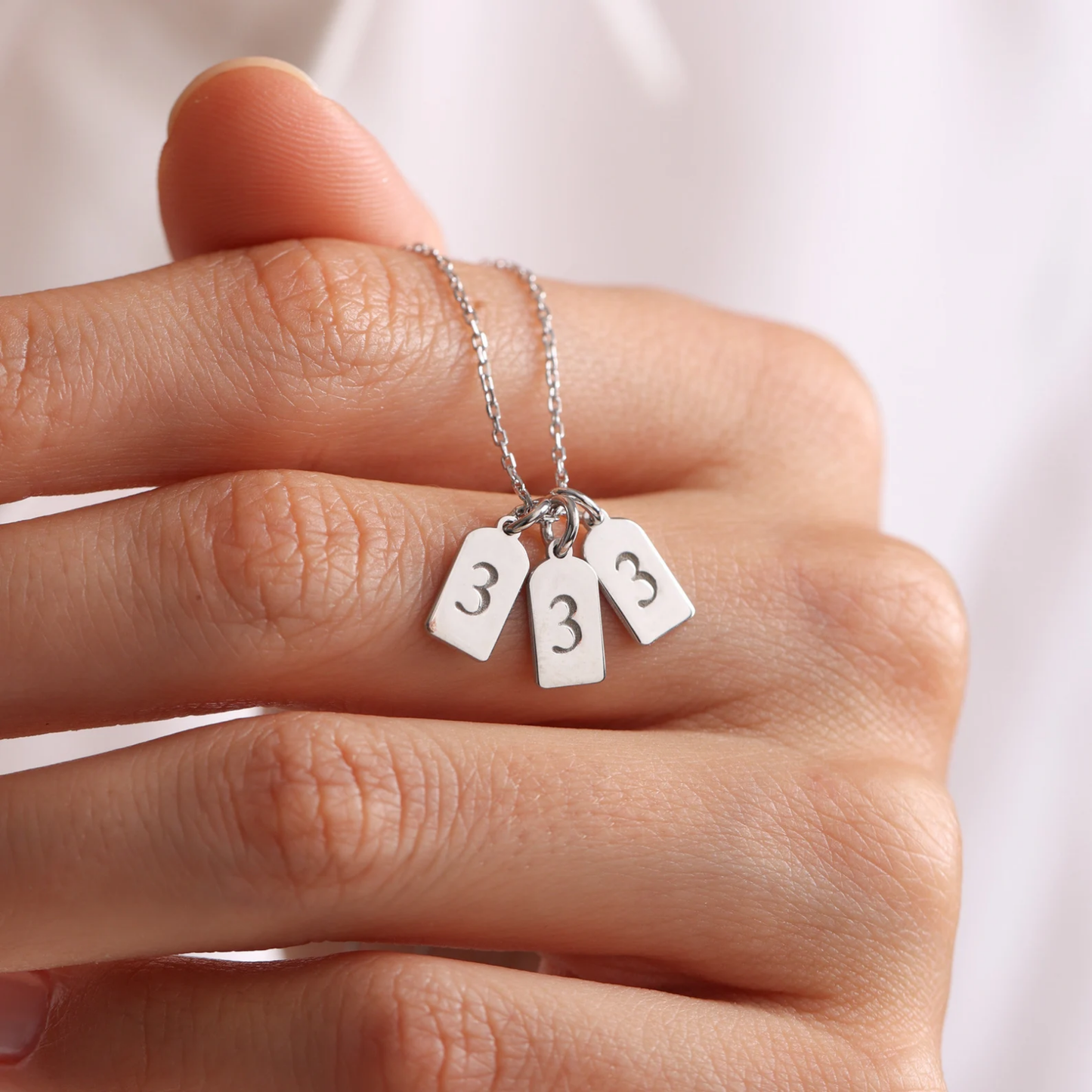 Initial Tag Necklace - Engraved Tag Necklace - Gold Letter Necklace