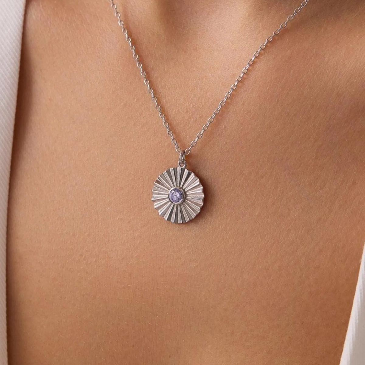 Family Birthstone Necklace • Engraved Birthstone Pendant • Handmade Jewelry