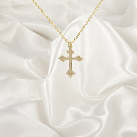 Cross Necklace, Sterling Silver Dainty Cross Pendant, Cross Necklace for Women, Christian Gifts, Small Cross Pendant, Gold Cross Necklace
