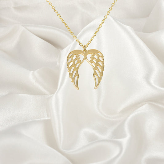 Memorial Wing necklace, 925K Silver Angel Wing Necklace, Dainty Initial Disc, Miscarriage Necklace, Gifts for Mom, Gift for deceased dad