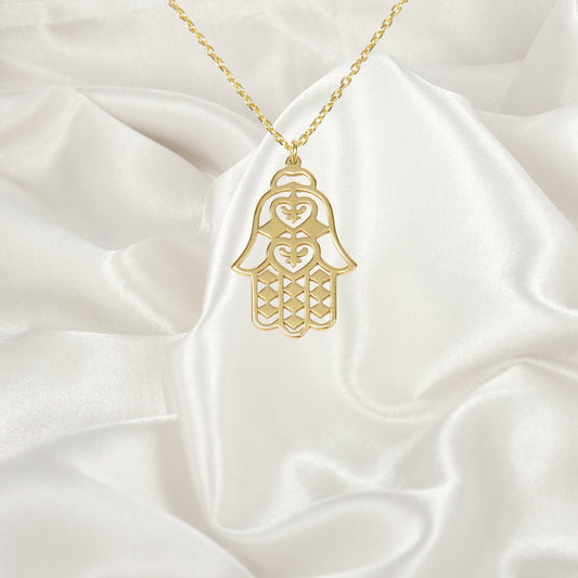 925K Sterling Silver Hand of Hamsa Necklace, Meaningful Necklace, Hand of Fatima Necklace, Good Luck Charm jewellery, Protection Necklace