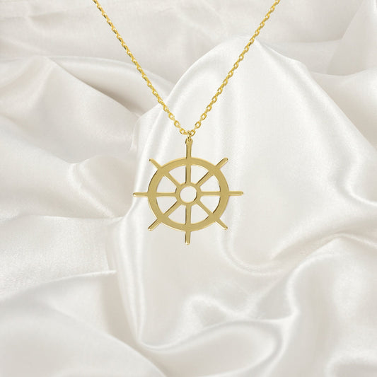 Anchor Necklace, Rudder Necklace, Ship Lover Gift, Nautical Necklace, Marine Necklace, Gift For Her, Birthday Gifts, Christmas Gifts For Her