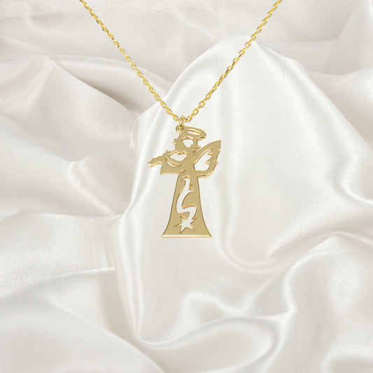 Guardian Angel Necklace, Religious Necklace, Crystal Necklace, Bridesmaid Gifts, Angel Jewellery, Valentine's Day necklace, Orphan Gift