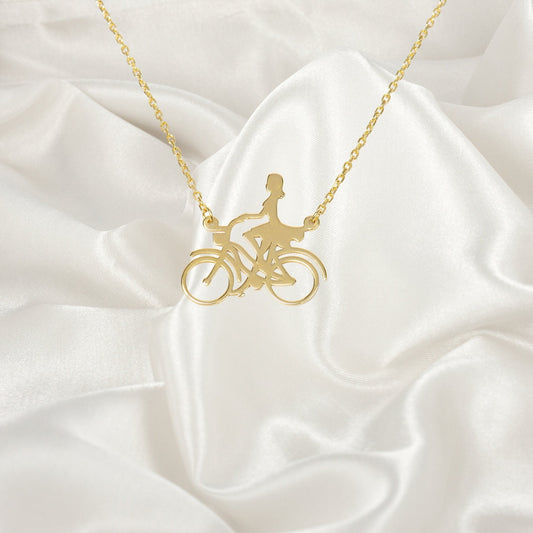 Women's Bicycle Necklace, Bike necklace, Dainty necklace, Bicycle Jewelry, Simple necklace, Cycling Necklace, Bike Charm, Bicycle Pendant
