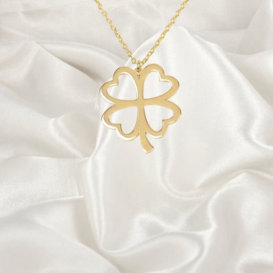 Silver Leaf Clover Necklace, Clover Necklace, Clover Leaf Necklace, Shamrock Necklace, Good Luck Necklace, Clover Charm, Clover Jewelry